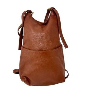 JPOurse & Cie kangaroo lightweight leather backpack in cinnamon